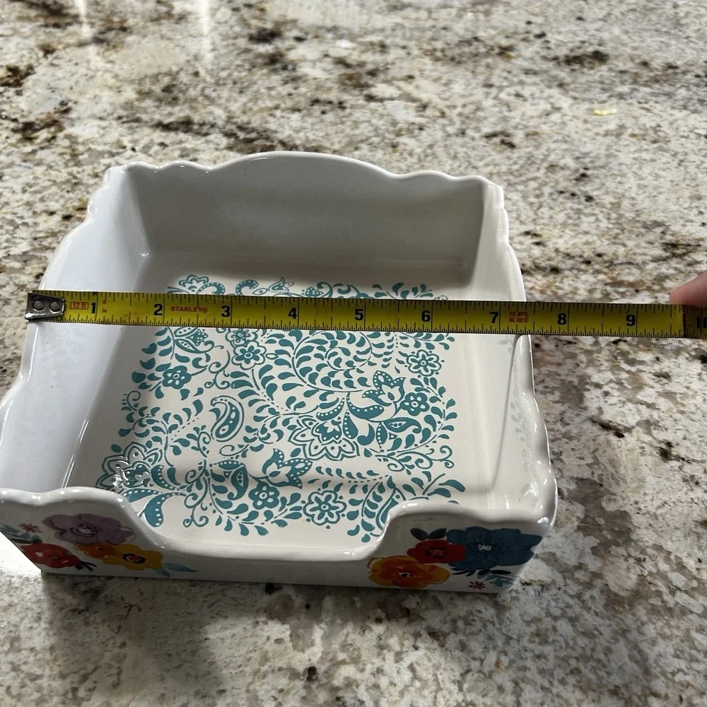 Pioneer Woman Floral Stoneware Square Napkin‎ Holder 8